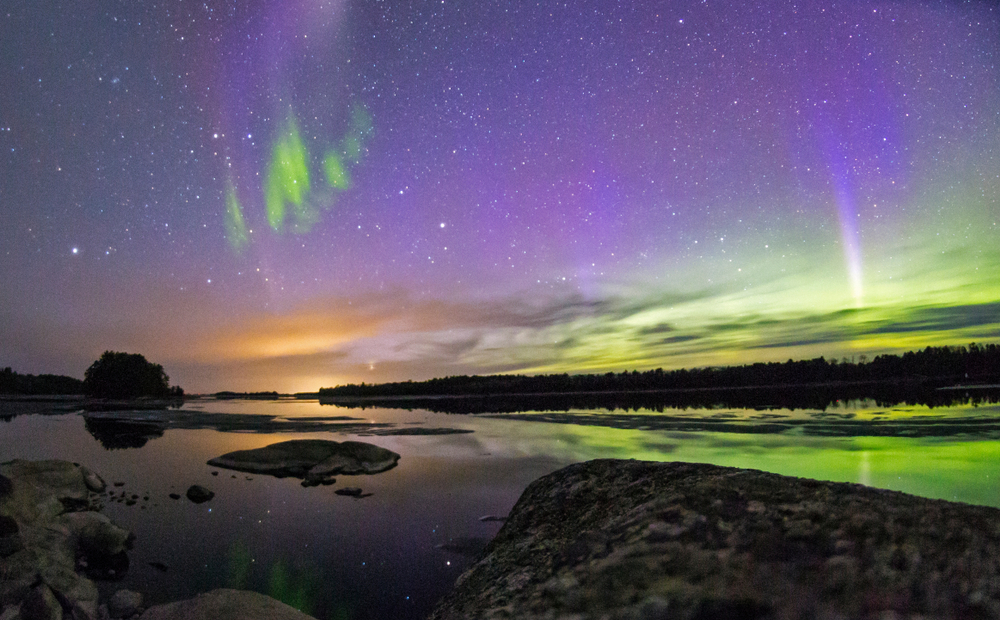 The Northern Lights over the skies of Voyageurs National Park in northern Minnesota (May 5, 2018).