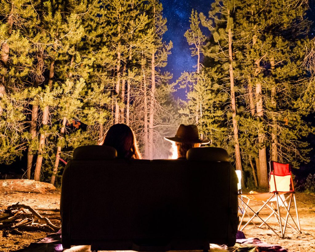 Romantic campfire
