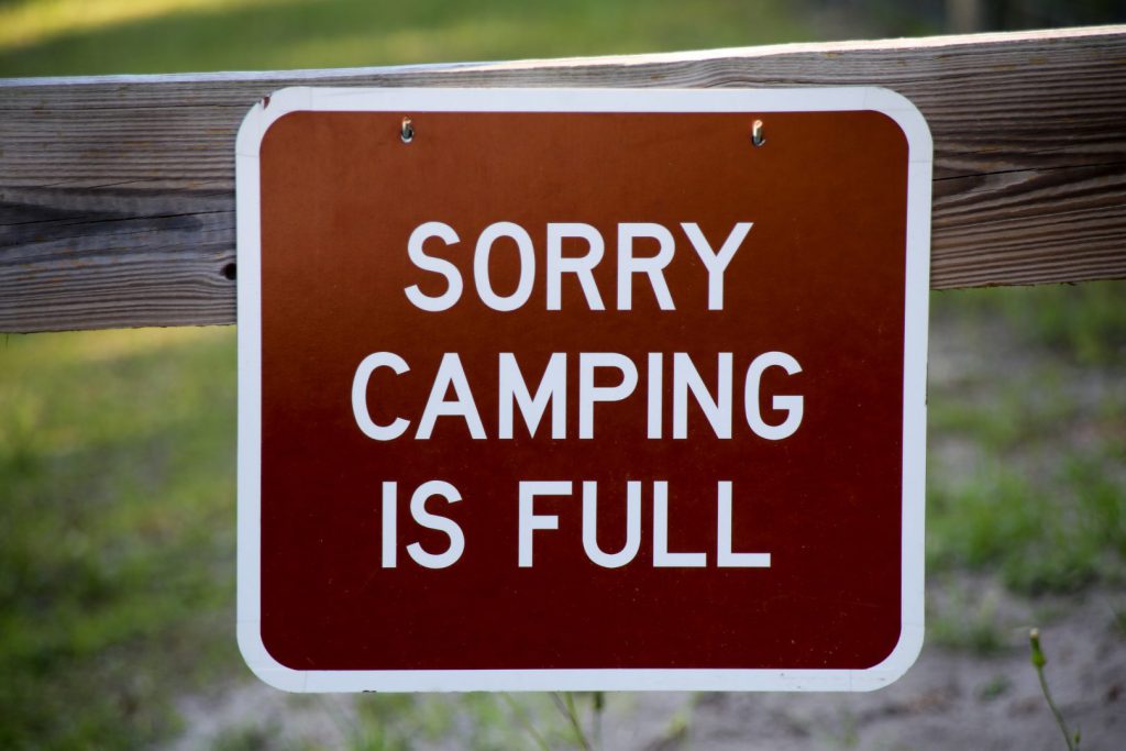 Full campground sign
