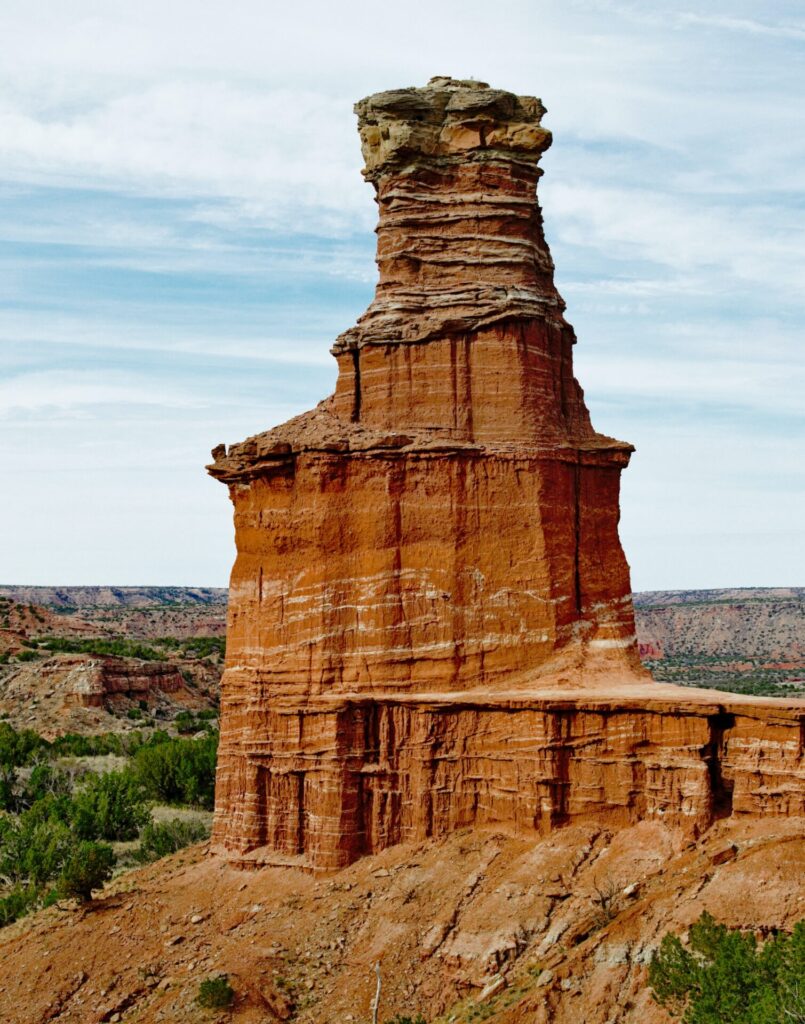 Lighthouse rock formation in Palo Duro Canyon