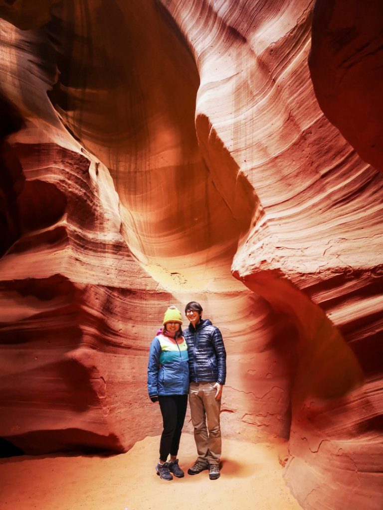 couple standing together in a national park