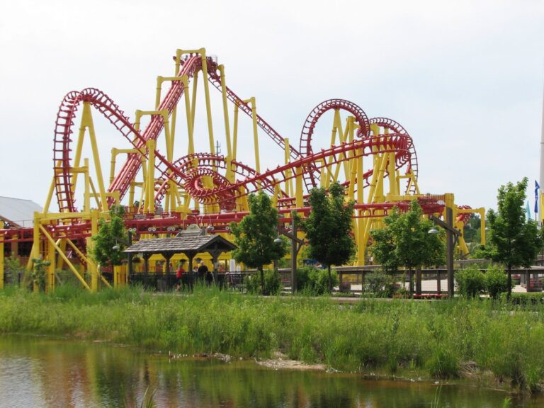 red and yellow roller coaster