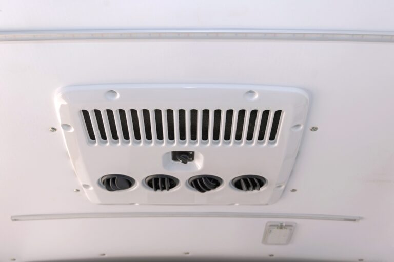 A ceiling-installed RV air conditioner