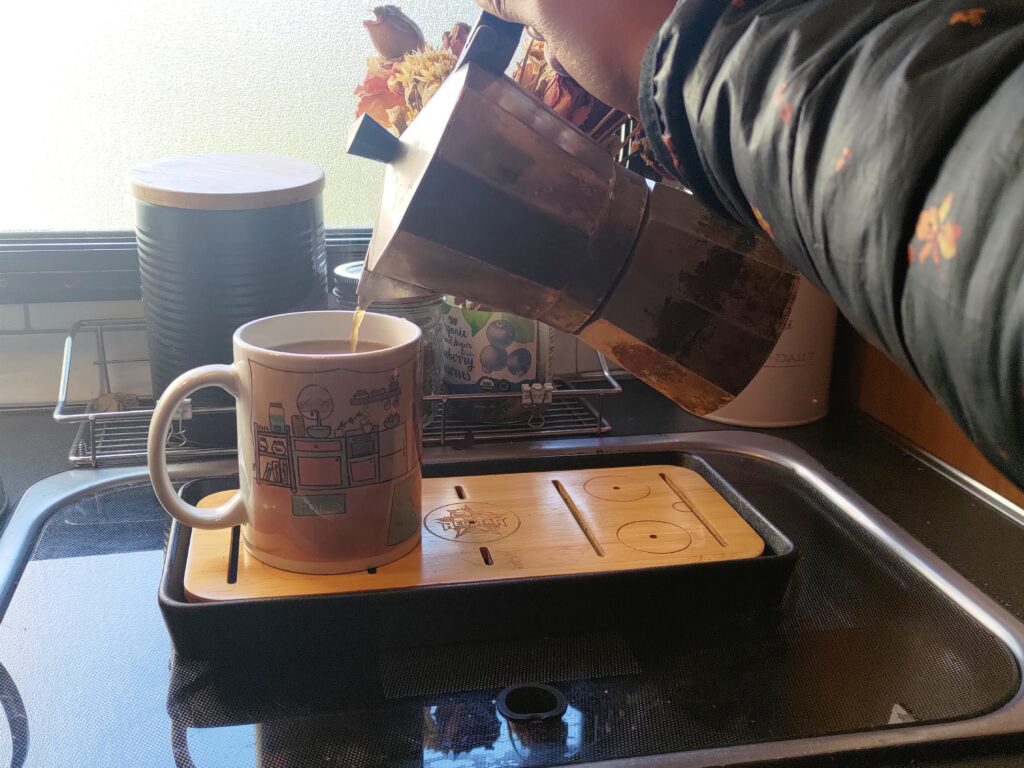 Coffee poured into mug