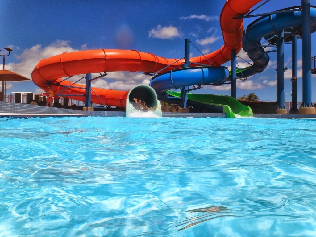 Water slide at water park