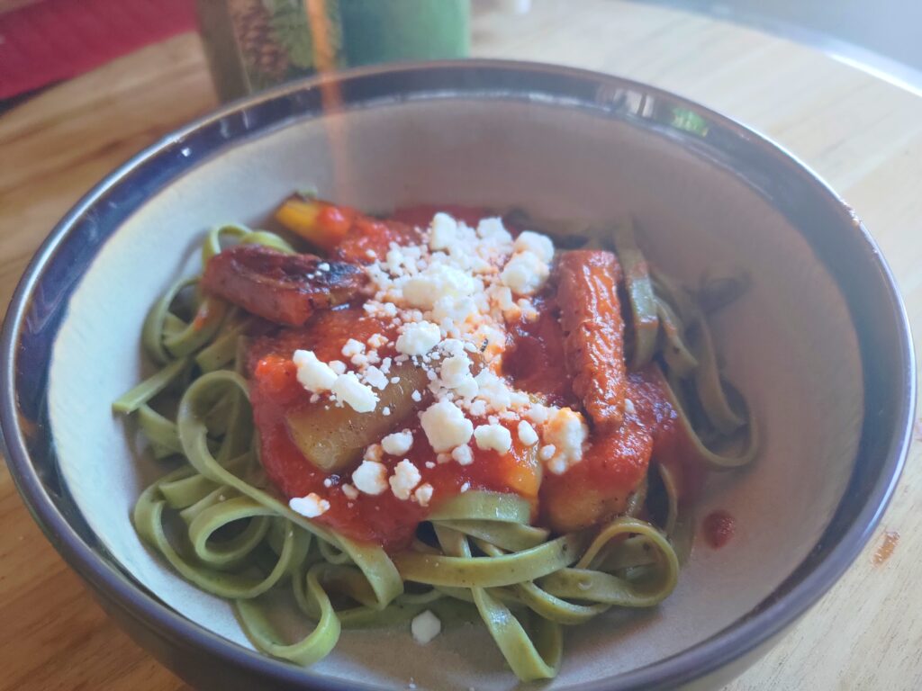 Homemade veggie pasta