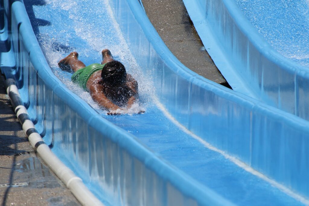 Blue water slide