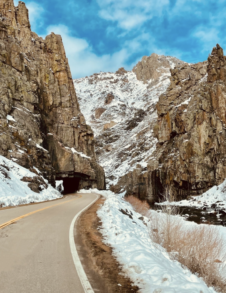 mountain roads in the winter