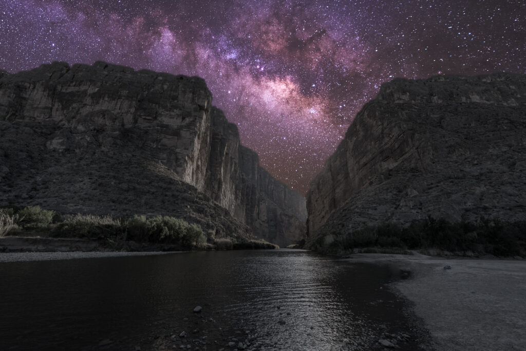 a nighttime sky and stars at Big Bend National Park