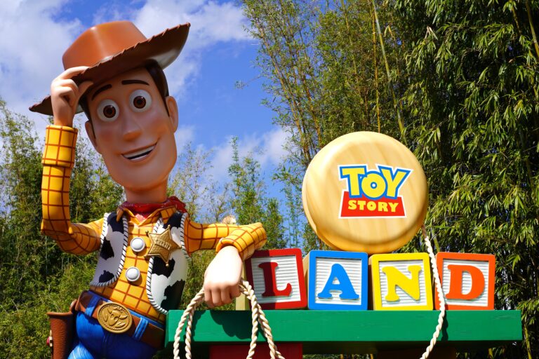 Woody outside of Toy Story Land in Disney World