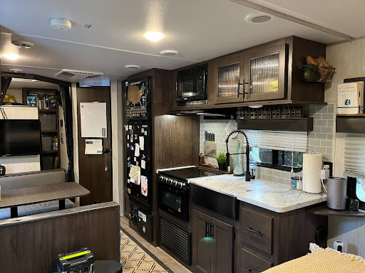 inside layout of a travel trailer