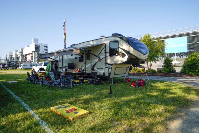 RV camped at NASCAR