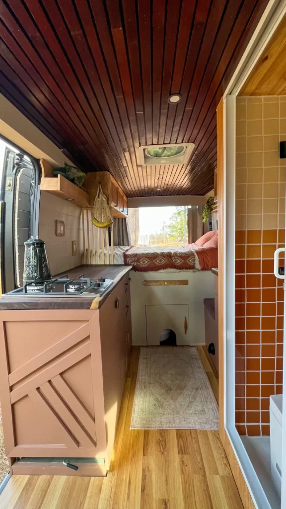inside a converted promaster van 