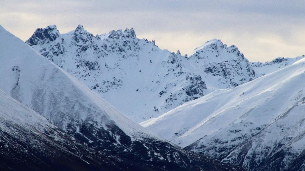 snow covered mountains