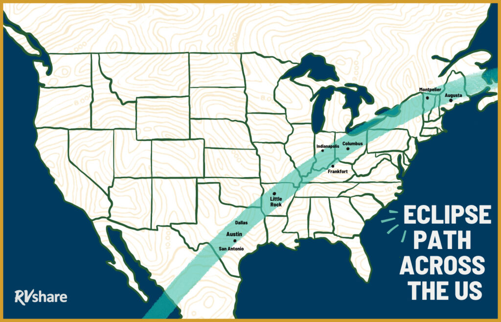 an eclipse map to help people plan last-minute eclipse travel