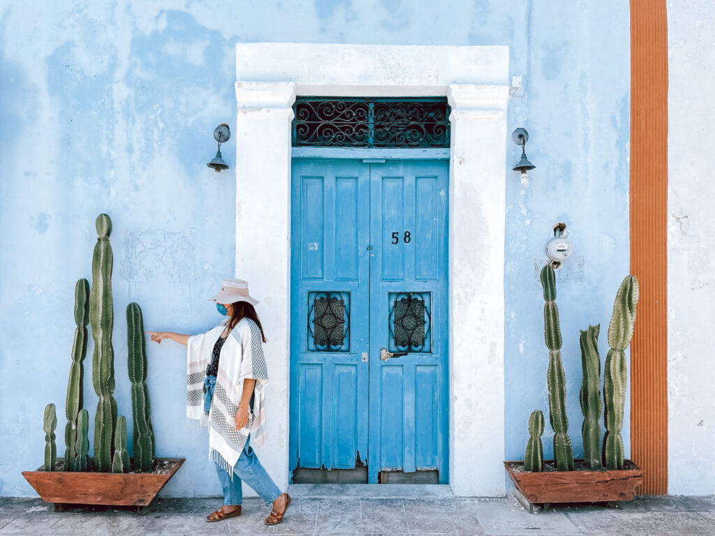 woman exploring downtown Yukatan 
