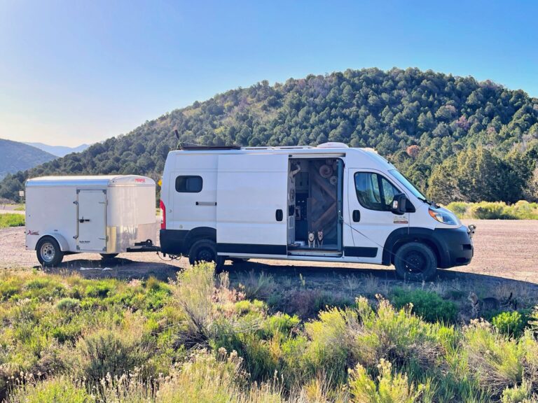 converted van out in nature