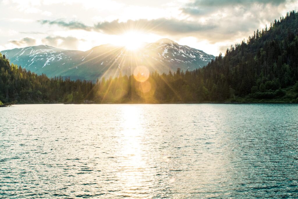 Sun shining in Alaska