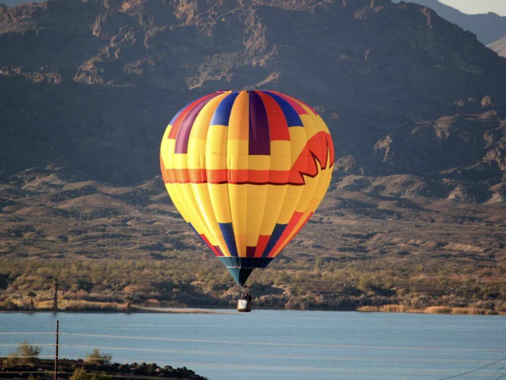 Hot air balloon over Lake Havasu