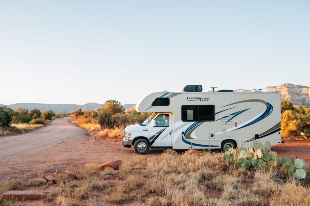 RV camping in desert near Phoenix