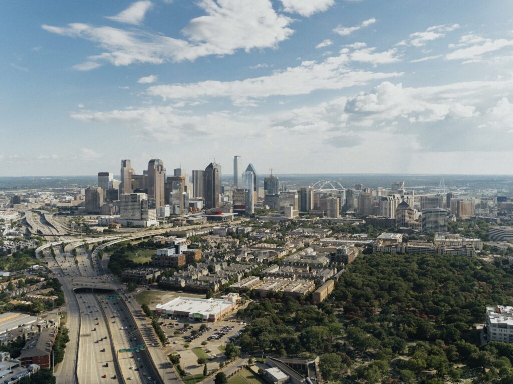 Dallas skyline: the city offers fun to those visiting Trinity Forest