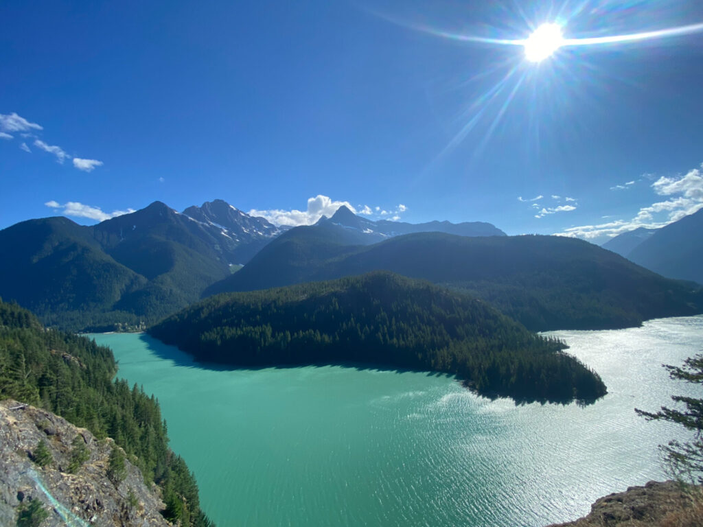 Beautiful blue water at North Cascades National Park