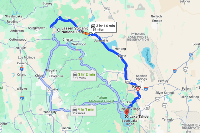 Highway 395 from Lassen to Lake Tahoe